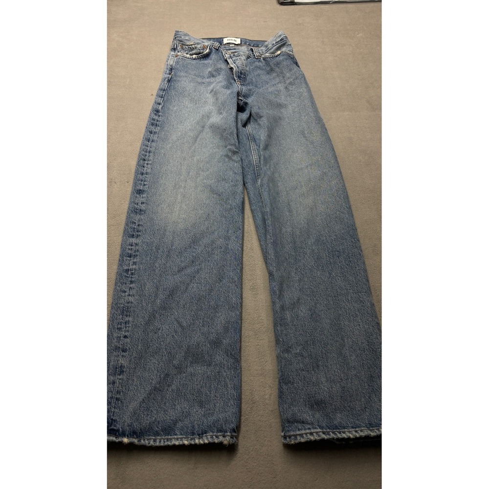 AGOLDE Criss Cross Upsized Wide Leg Jeans Blue Medium Wash 24